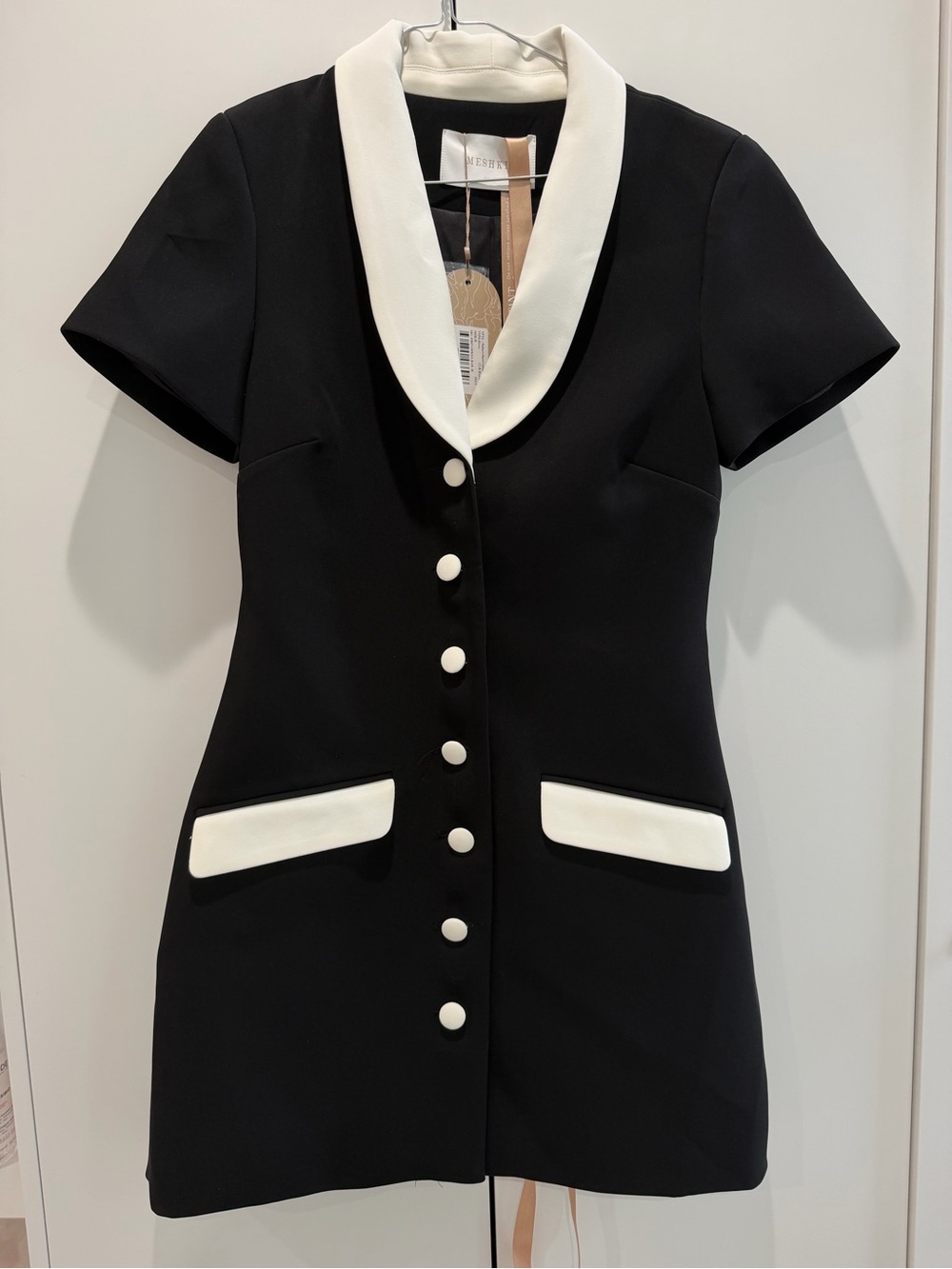Meshki Paolina Collared Suiting Mini Dress with Contrast Trim - Picture 3 of 5